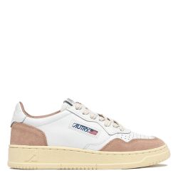 MEDALIST LOW WOMAN SOFT LEATHER/SUEDE Sneakers Donna, White/Rose Cannel