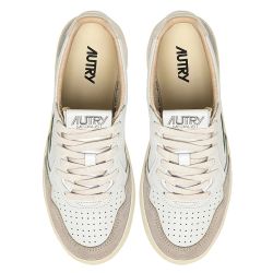 MEDALIST LOW WOMAN LEATHER/SUEDE Sneakers Donna, White/Pelican