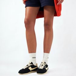 WINDSPIN LOW WOMAN SUEDE/LEATHER Women's Sneakers, Black/Rutabaga