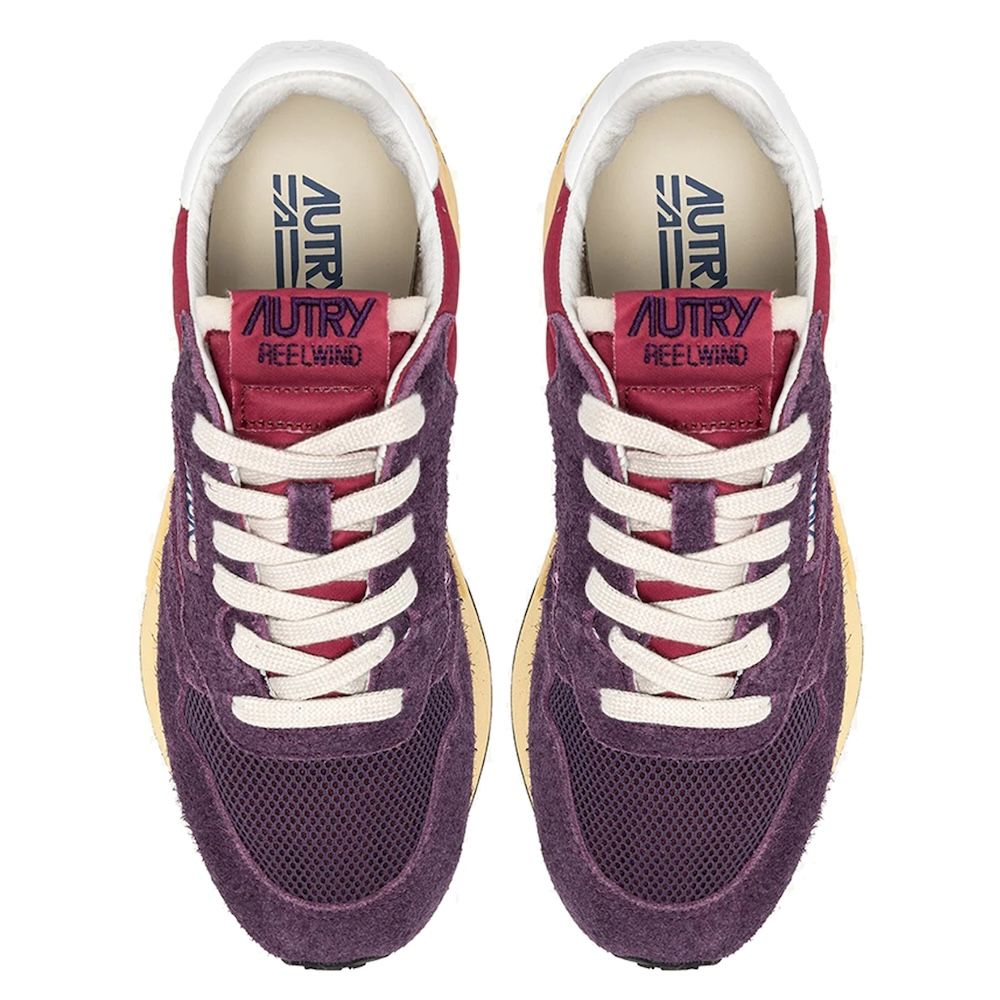 REELWIND LOW WOMAN NYLON/SUEDE/NET Sneakers Donna, Amarone/Plum