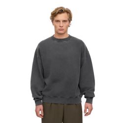 ORGANIC OVERSIZED CREW Felpa Girocollo Unisex, Faded Black