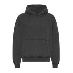 ORGANIC OVERSIZED HOOD Felpa Cappuccio Unisex, Faded Black