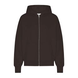 ORGANIC OVERSIZED ZIP HOOD Felpa Cappuccio e Zip Unisex, Coffee