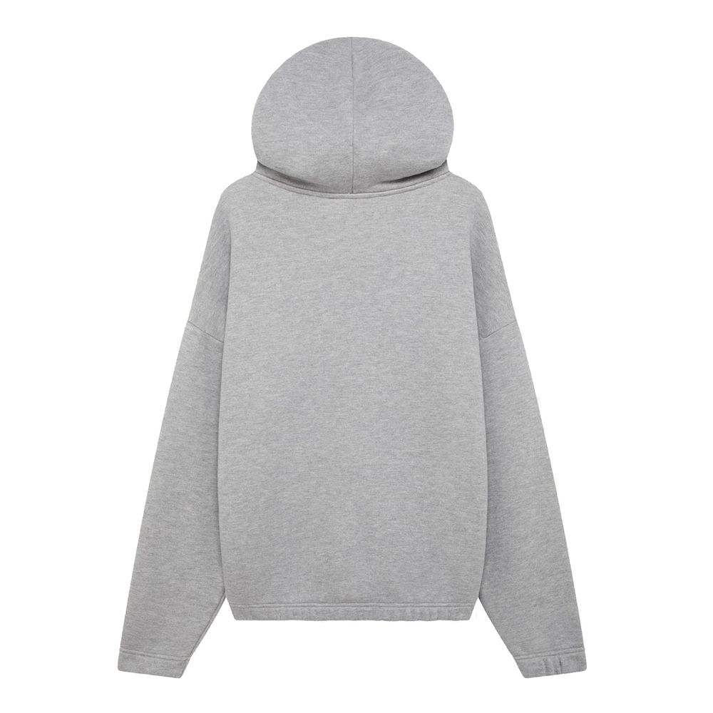 HOODIE ZIP MAIN UNISEX JERSEY Felpa Cappuccio e Zip, Dark Melange