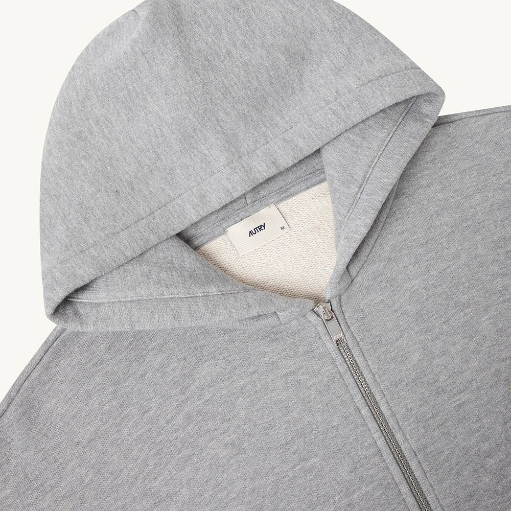 HOODIE ZIP MAIN UNISEX JERSEY Felpa Cappuccio e Zip, Dark Melange