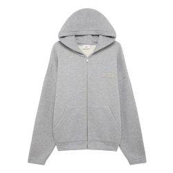 HOODIE ZIP MAIN UNISEX JERSEY Felpa Cappuccio e Zip, Dark Melange