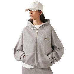 HOODIE ZIP MAIN UNISEX JERSEY Felpa Cappuccio e Zip, Dark Melange