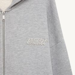 HOODIE ZIP MAIN UNISEX JERSEY Felpa Cappuccio e Zip, Dark Melange