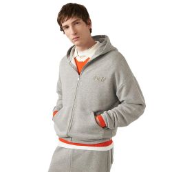 HOODIE ZIP MAIN UNISEX JERSEY Felpa Cappuccio e Zip, Dark Melange
