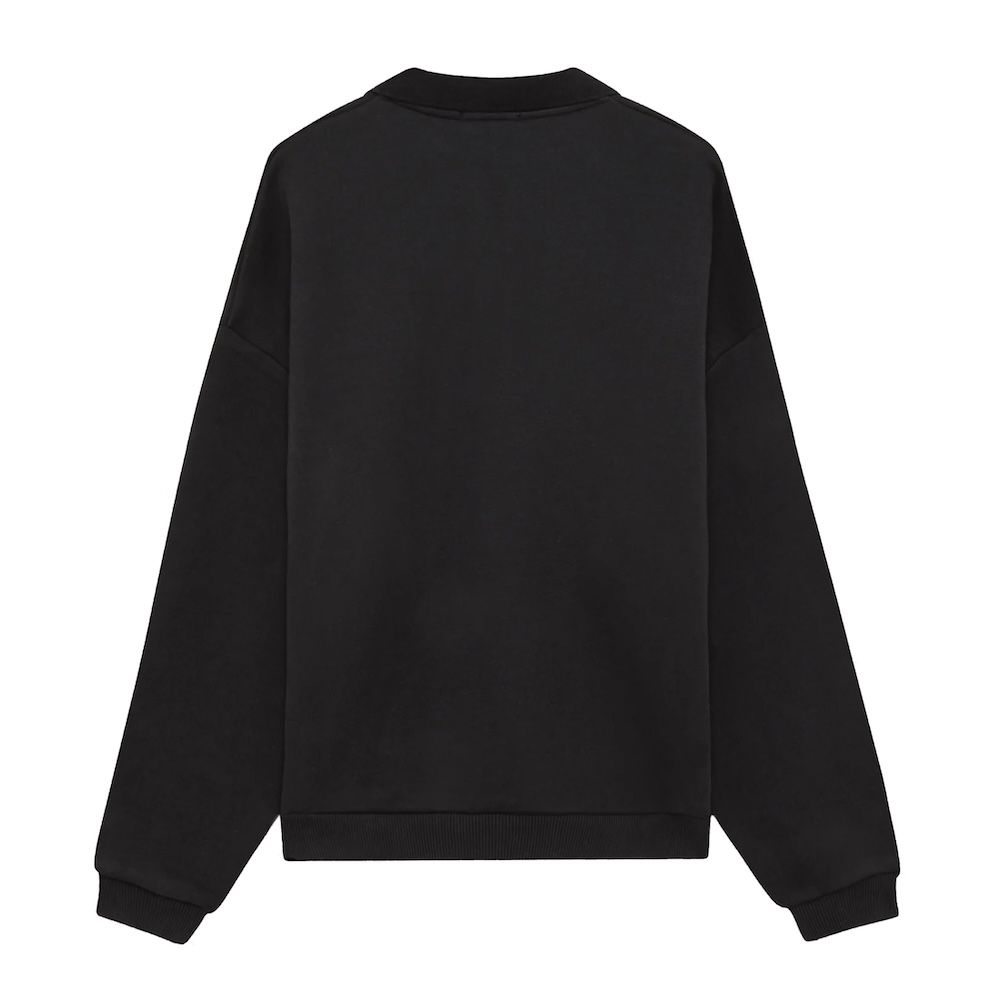 UNISEX COLLEGE POLO SWEATSHIRT Felpa Polo, Black