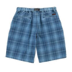 LAGOON SHORT DENIM PLAID Shorts Uomo, Indigo Checkered Plaid