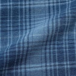 LAGOON SHORT DENIM PLAID Shorts Uomo, Indigo Checkered Plaid