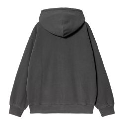 HOODED NELSON JACKET Felpa Cappuccio e Zip, Black Garment Dyed