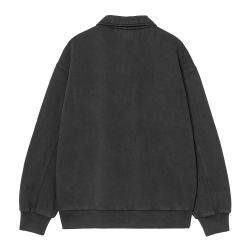 HALF ZIP DETROIT SWEAT Felpa Uomo, Black Stone Washed