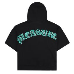 CUT OFF HOODIE Felpa Maniche Corte Uomo, Black