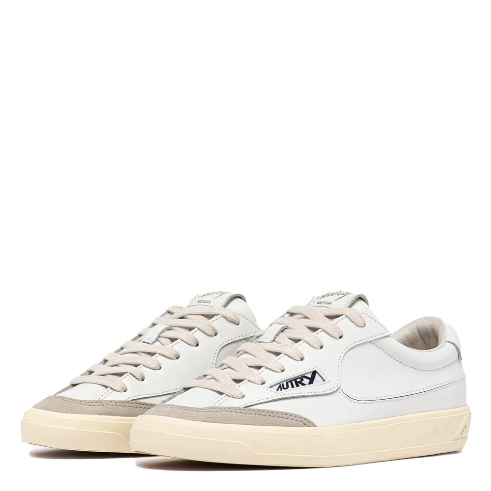 WINDSCAPE LOW WOMAN LEATHER/SUEDE Sneakers Donna, White/White