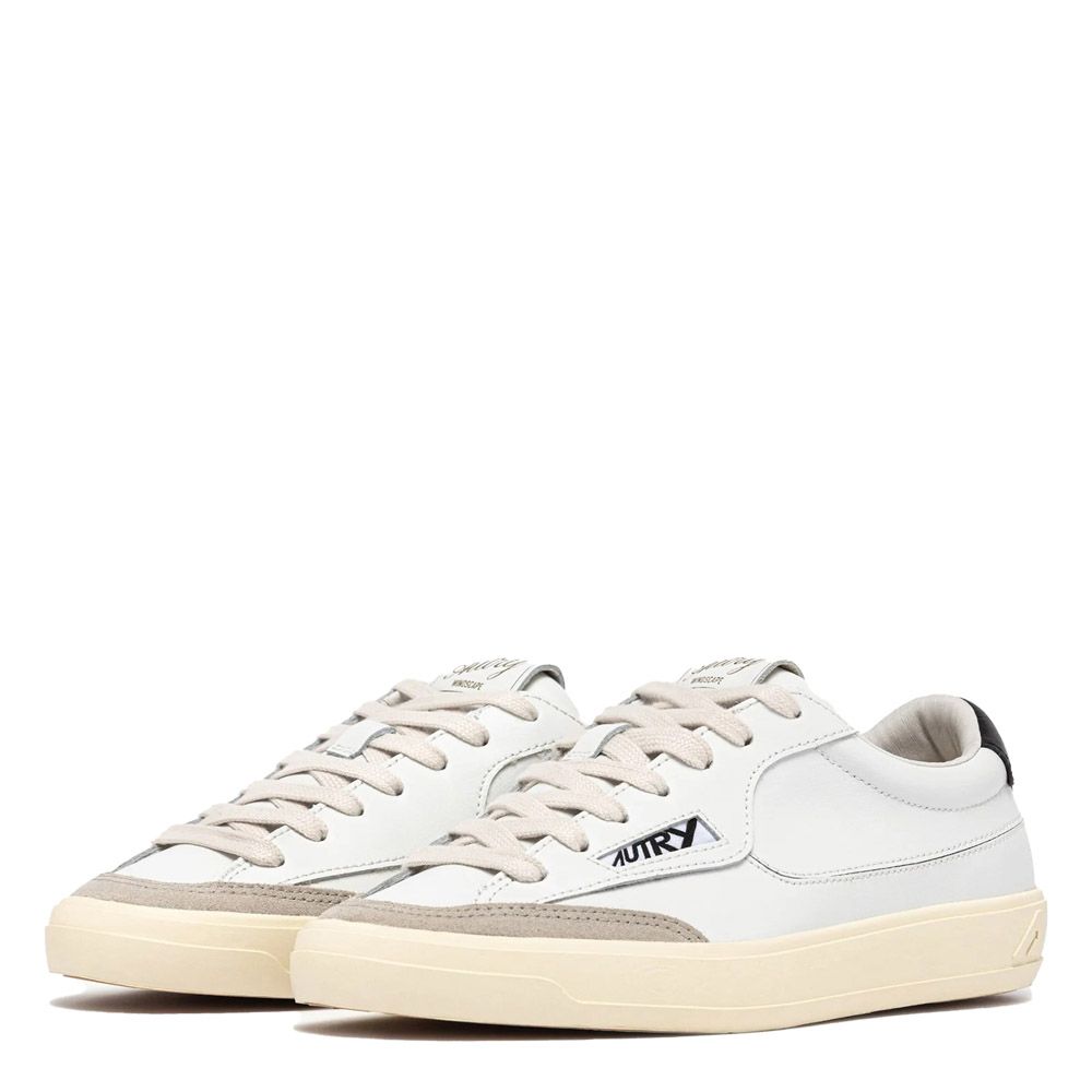 WINDSCAPE LOW WOMAN LEATHER/SUEDE Sneakers Donna, White/Black