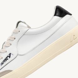 WINDSCAPE LOW WOMAN LEATHER/SUEDE Sneakers Donna, White/Black