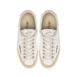 WINDSCAPE LOW WOMAN LEATHER/SUEDE Sneakers Donna, White/Fairy Tale