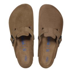 BOSTON SFB SUEDE LEATHER Unisex Clogs, Dark Tea
