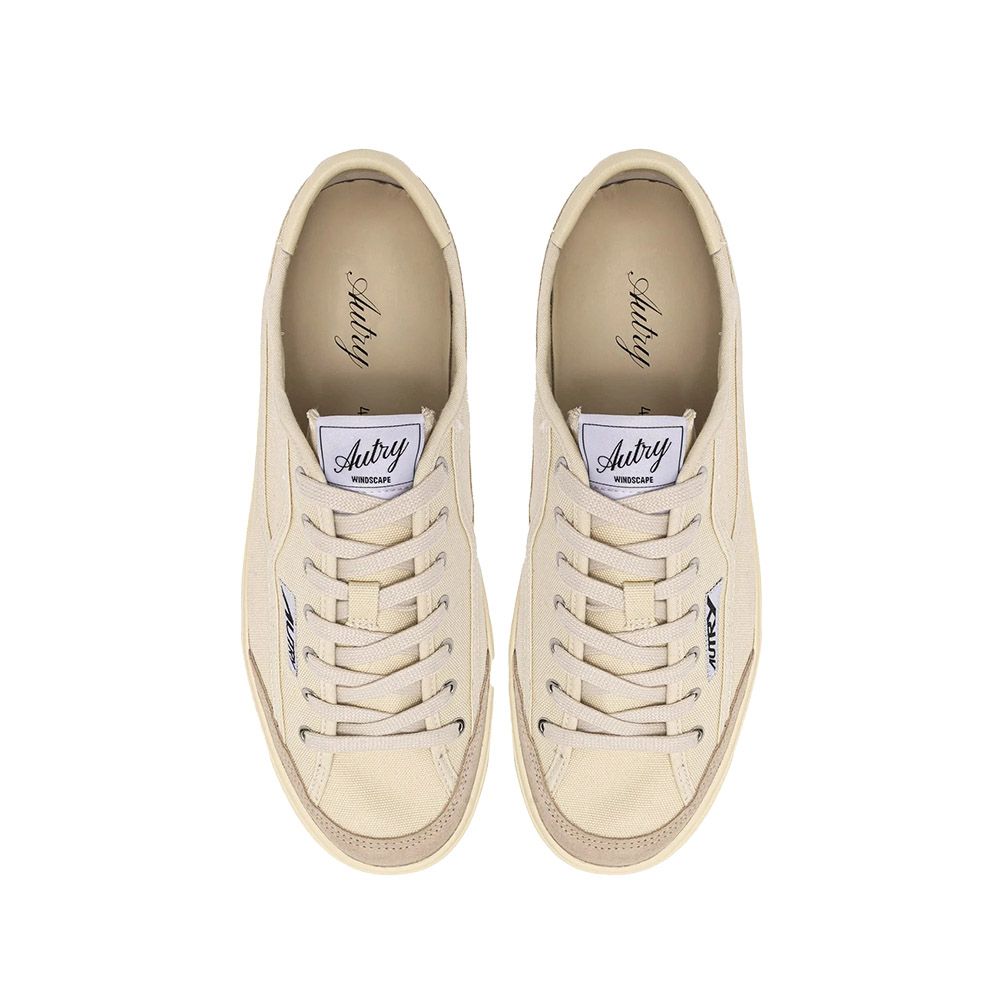 WINDSCAPE LOW WOMAN CANVAS/SUEDE Sneakers Donna, Cream