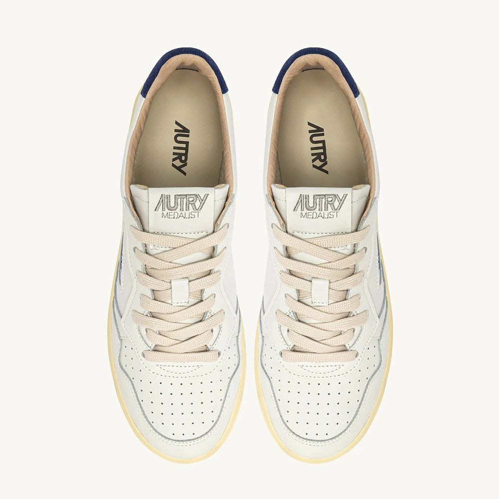 MEDALIST LOW MAN LEATHER/SUEDE LOGO White/Blue Depths