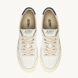 MEDALIST LOW MAN LEATHER/SUEDE LOGO White/Blue Depths