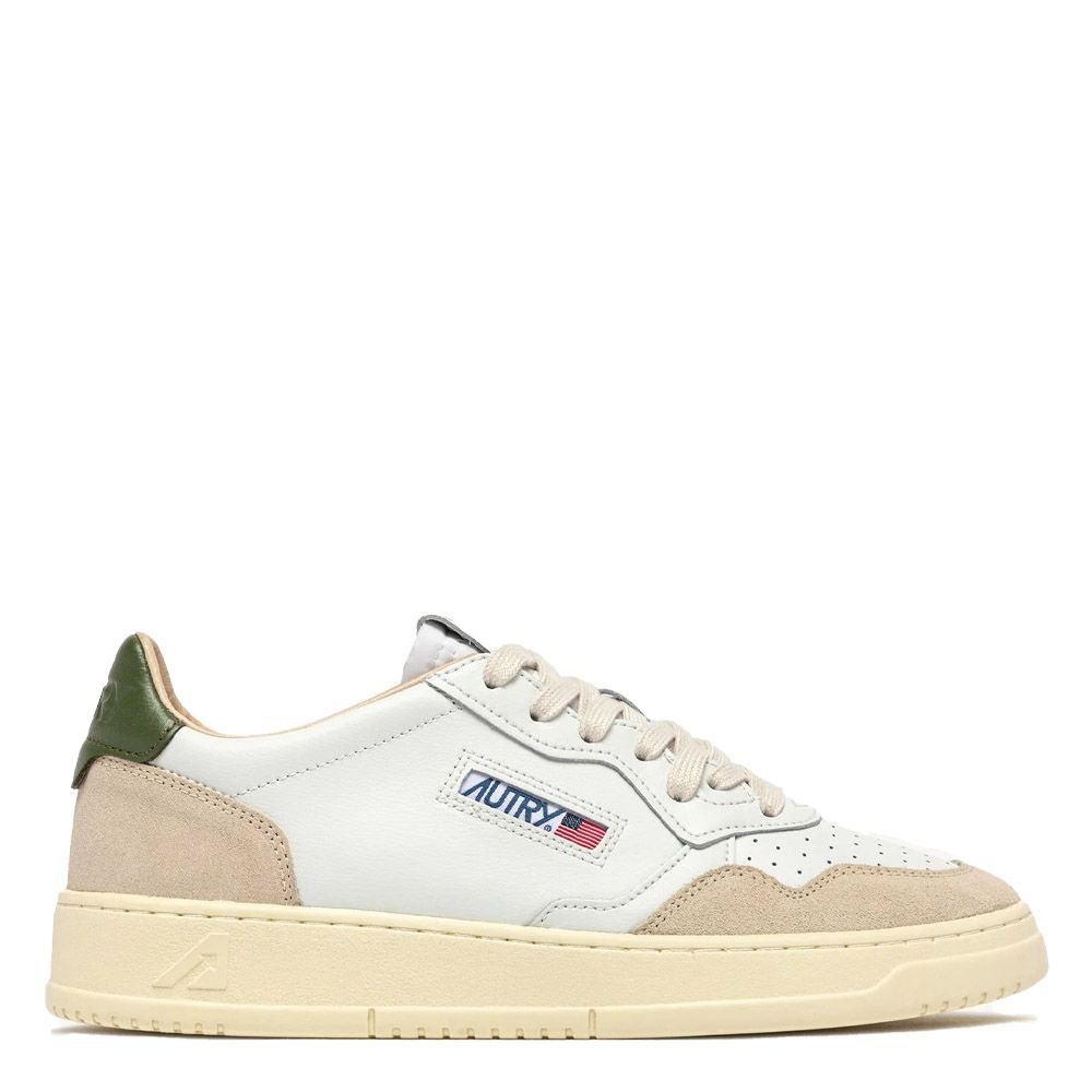 MEDALIST LOW MAN LEATHER/SUEDE White/Bronze Grn