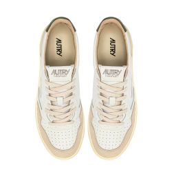 MEDALIST LOW MAN LEATHER/SUEDE White/Bronze Grn