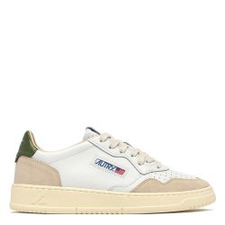 MEDALIST LOW MAN LEATHER/SUEDE White/Bronze Grn