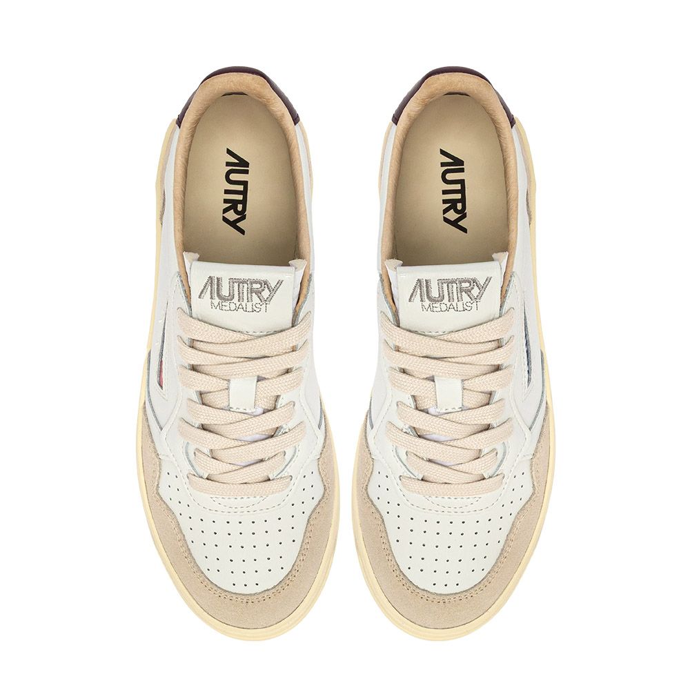 MEDALIST LOW WOMAN LEATHER/SUEDE White/Fig