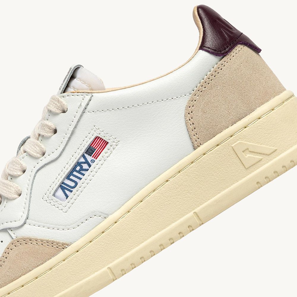 MEDALIST LOW WOMAN LEATHER/SUEDE White/Fig