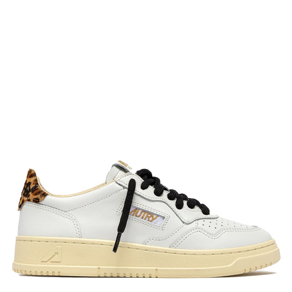 MEDALIST LOW WOMAN LEATHER/POLACE White/Leopard