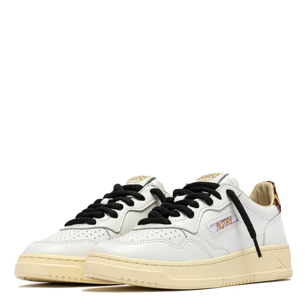 MEDALIST LOW WOMAN LEATHER/POLACE White/Leopard