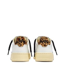 MEDALIST LOW WOMAN LEATHER/POLACE White/Leopard