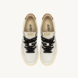 MEDALIST LOW WOMAN LEATHER/POLACE White/Leopard