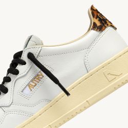 MEDALIST LOW WOMAN LEATHER/POLACE White/Leopard
